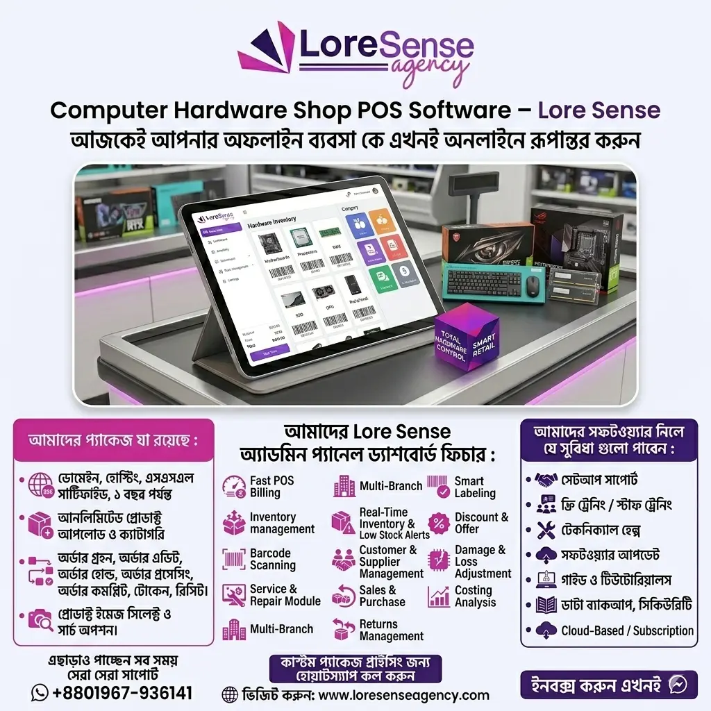 Academic Coaching Centre /Online Academy Management Software in Bangladesh 34 Computer Hardware Shop POS Software
