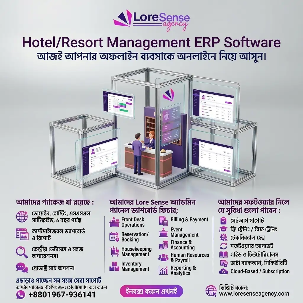 Academic Coaching Centre /Online Academy Management Software in Bangladesh 43 Hotel/Resort Management ERP Software